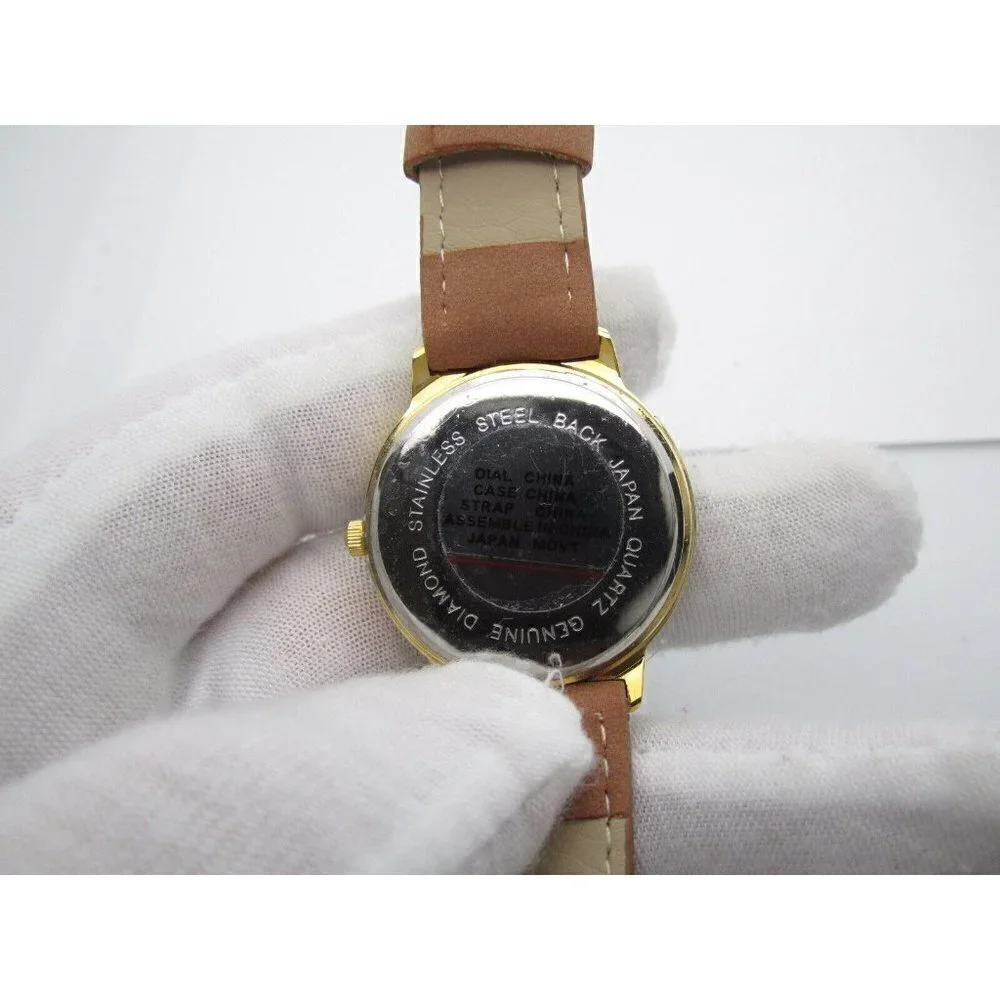 Women Manhattan Genuine Diamond Quartz WR Analog 32mm Causal Round Watch (F548)
